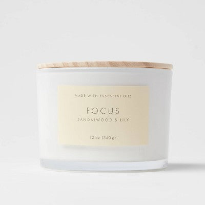  Wood Lidded Glass Wellness Focus Candle - Threshold™