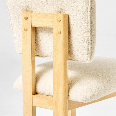  2pk Modern Upholstered Wood Dining Chair Cream - Threshold™ Designed With Studio McGee: Lacquered Rubberwood, Polyester Upholstery