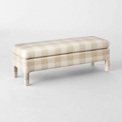  Bellfield Fully Upholstered Bench Checkered - Threshold™ Designed With Studio McGee