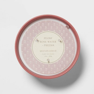  13oz Footed Textured Ceramic Dish With Dustcover Peony Rose Water & Freesia Pink - Threshold™