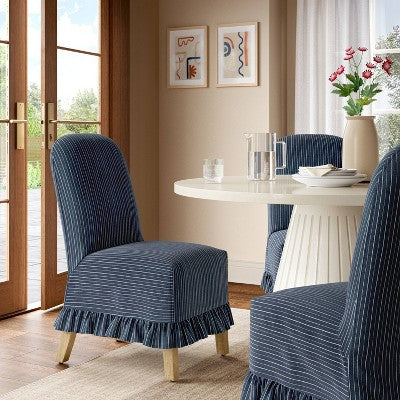  Rounded Back Slipcovered Dining Chair With Ruffle - Threshold™