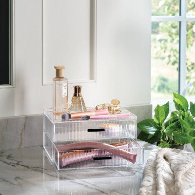  Clear Ribbed Acrylic Stacking Drawers - Threshold™