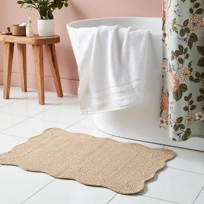  20"x30" Coastal Scallop Edge Bath Rug Cream - Threshold™