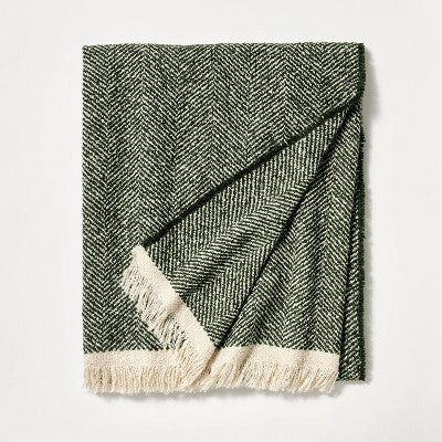  Herringbone Frayed Edges Throw Blanket - Threshold™ Designed With Studio McGee