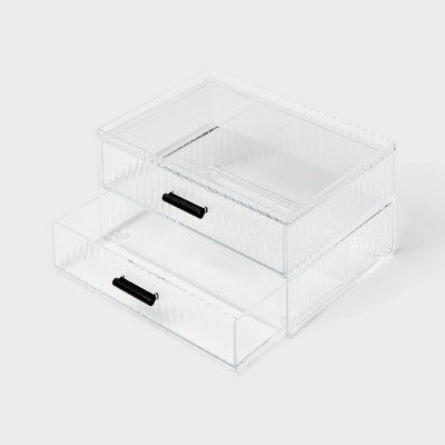 Clear Ribbed Acrylic Stacking Drawers - Threshold™