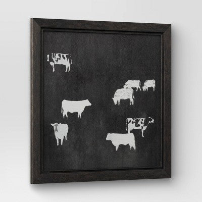  (Set Of 2) 12" X 12" Cow Collection II Framed Wall Canvases - Threshold™