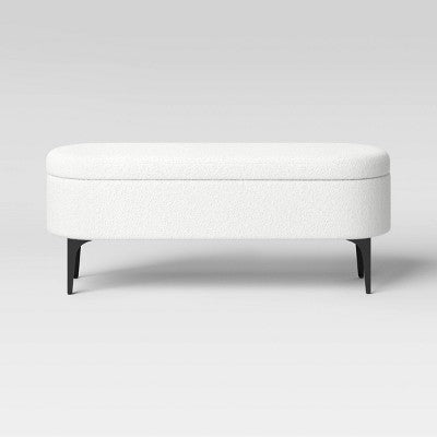  Storage Bench With Metal Legs Cream Boucle - Threshold™