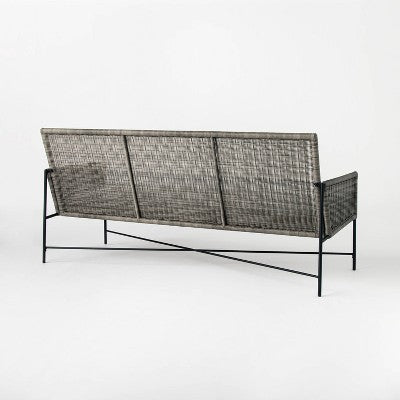  Wicker & Metal X Frame Patio Sofa - Gray - Threshold™ Designed With Studio McGee