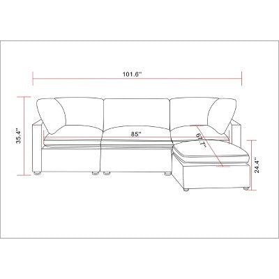  4pc Allandale Modular Sectional Sofa Set Gray - Threshold™