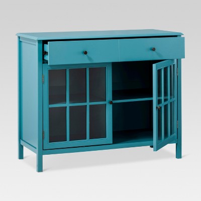  Windham 2 Door Accent Buffet, Cabinet With Shelves - Teal - Threshold™
