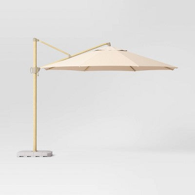  11'x11' Offset Patio Umbrella - Light Wood Pole - Threshold™