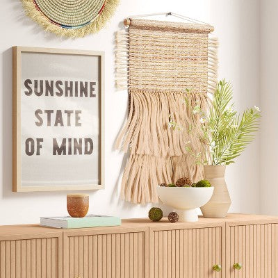  18" X 30" Hand Woven Jute/Cotton Wall Art Natural - Threshold™