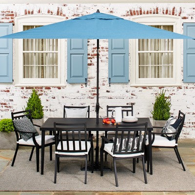  Fairmont Rectangle Steel Patio Dining Table, Outdoor Furniture - Black - Threshold™