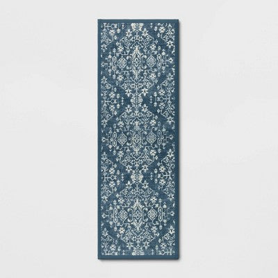  Vintage Print Comfort Rug Blue - Threshold™