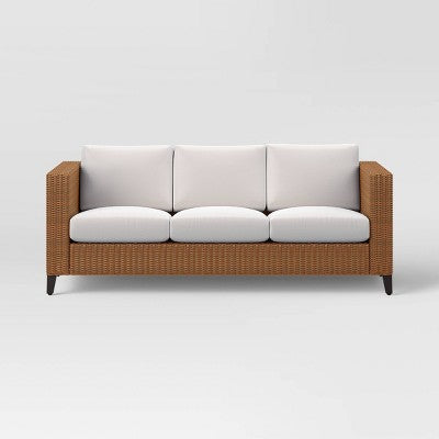  Brookfield Steel Wicker Patio Sofa - Light Brown - Threshold™
