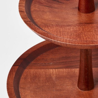  Wood 2-Tier Signature Serving Stand - Threshold™