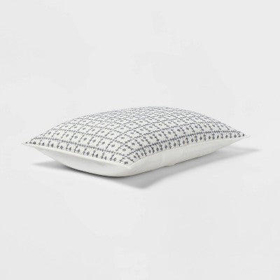  Embroidered Grid Sham Blue - Threshold