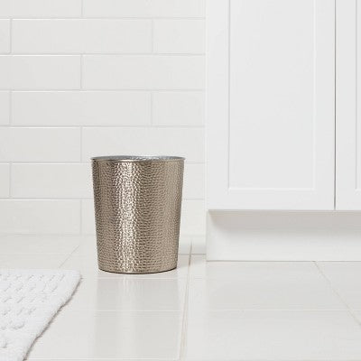  Solid Hammered Wastebasket - Threshold