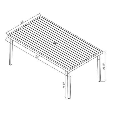  Fairmont Rectangle Steel Patio Dining Table, Outdoor Furniture - Black - Threshold™