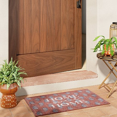  1'8"x2'10" Washable 'Home Sweet Home' Paisley Accent Rug Red - Threshold™