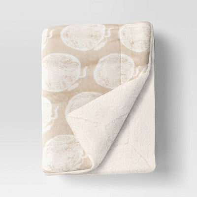  Printed Plush Throw With Faux Shearling Reverse - Threshold™