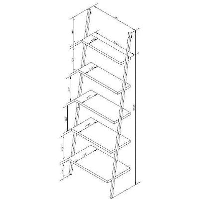  72" Loring 5 Shelf Leaning Bookshelf - Threshold™