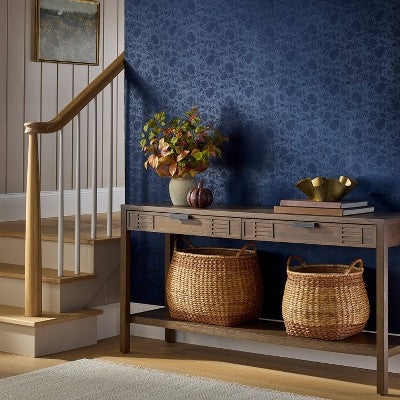  Floral Striped Navy Wallpaper - Threshold™
