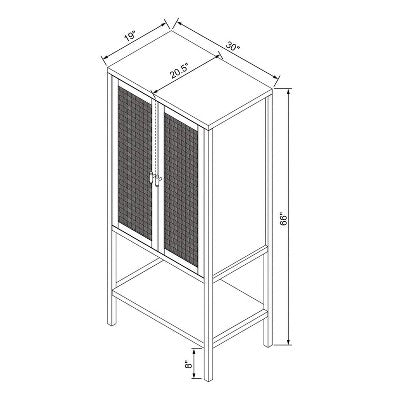  66" East Bluff Woven Cabinet Black - Threshold™ Designed With Studio McGee