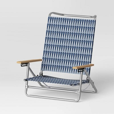  5 Position Beach Chair With Aluminum Frame & Wood Arms - Threshold™ 