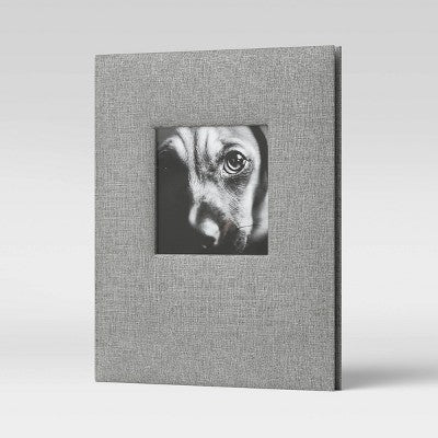  7" X 9" Photo Album With Frame Front Gray 2 Per Page - Threshold™: Fabric Cover, 18 Pages, Screw Binding