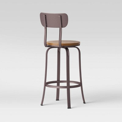  Dakota Swivel Wood Seat Barstool With Adjustable Legs Metal - Threshold™
