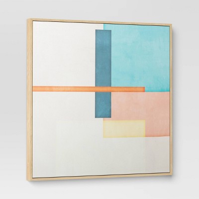  (Set Of 2) 24" X 24" Color Blocks Framed Wall Canvases - Threshold™