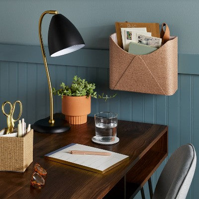  Woven Desk Tool Holder Taupe - Threshold™: Pencil & Pen Holder, Desk Organizer, Office Supplies,