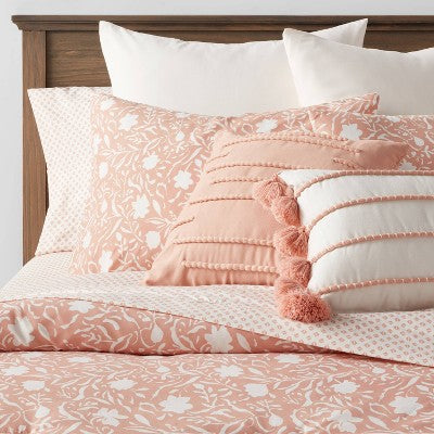  12pc Floral Boho Comforter & Sheets Set Terracotta Pink - Threshold™