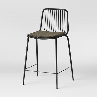  Set Of 2 Sodra Rounded Seat Wire Counter Height Barstool Black - Threshold™