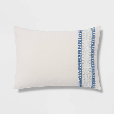  12pc Embroidered Fringe Stripe With Tassels Comforter & Sheet Bedding Set - Threshold™