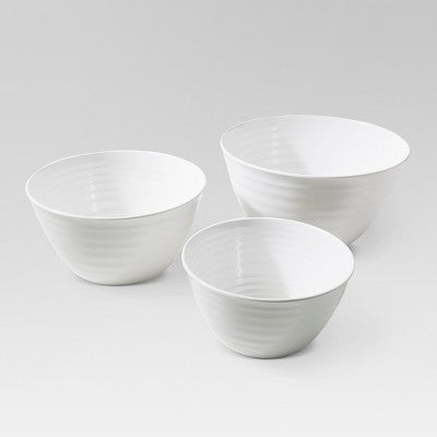  3pc Plastic Nesting Serving Bowls White - Threshold™