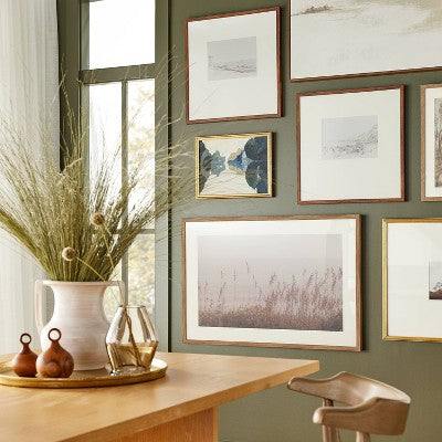  16" X 12" Abstract Framed Cotton Canvas On Board Antique Gold - Threshold™ Designed With Studio McGee