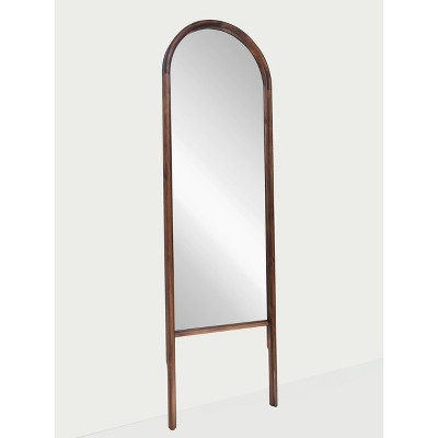  20" X 65" Wood Arched Floor Mirror Walnut - Threshold™ Designed With Studio McGee