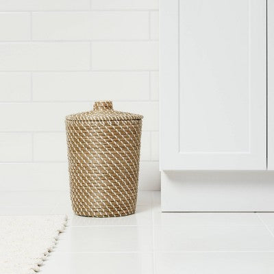  Solid Bathroom Wastebasket Tan - Threshold™