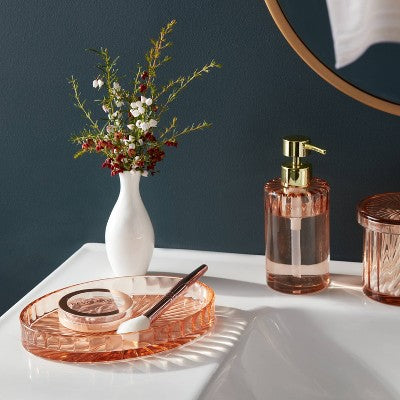  Colored Glass Bath Tray Pink - Threshold™
