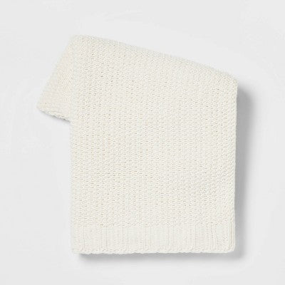  Solid Chenille Knit Throw Blanket - Threshold™
