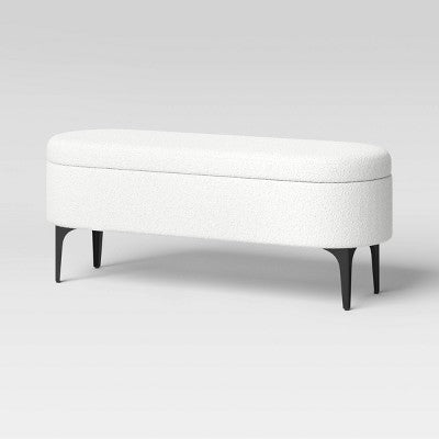  Storage Bench With Metal Legs Cream Boucle - Threshold™