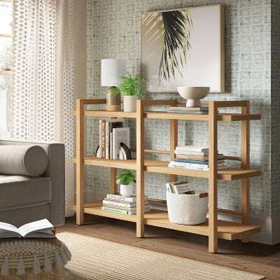  38" Hertford Wide Wood Horizontal Bookcase Brown - Threshold™
