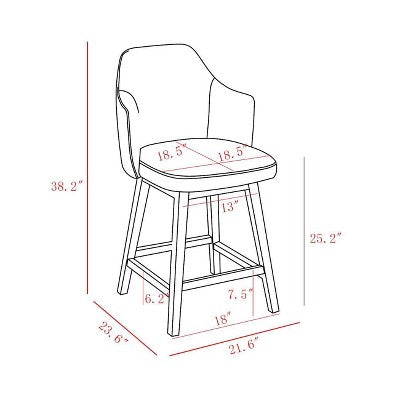  Kinston Swivel Curved Back Upholstered Counter Height Barstool - Threshold™