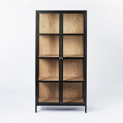  60" Crystal Cove Glass Cabinet Black - Threshold™ Designed With Studio McGee