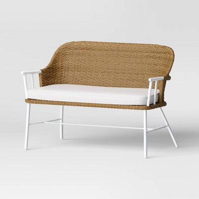  Lenwood Steel Outdoor Patio Garden Bench Brown - Threshold™ Designed With Studio McGee