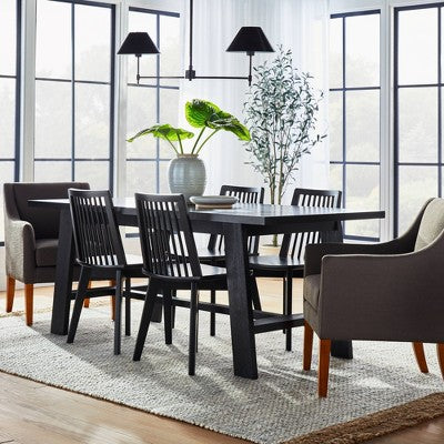  72" Linden Rectangular Wood Dining Table Black - Threshold™ Designed With Studio McGee