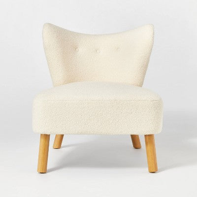  Sculpted Faux Shearling Accent Chair Cream - Threshold™ Designed With Studio McGee