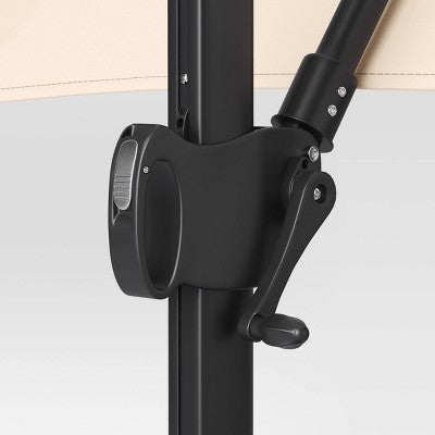  11'x11' Offset Patio Umbrella Tan - Black Pole - Threshold™